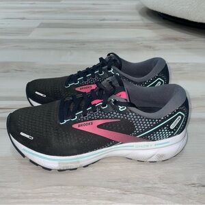 Brooks Women's Black Running Shoes with Pink and Mint Accents